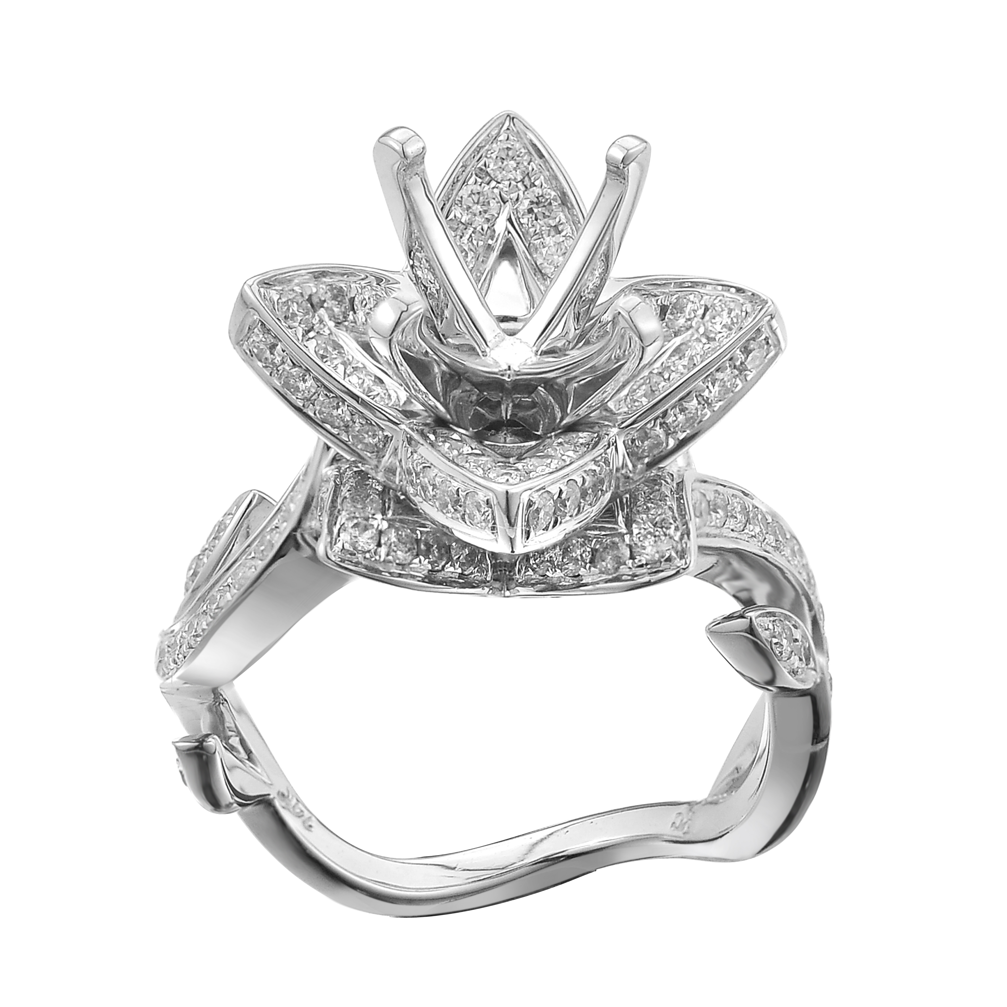 Diamond Engagement Ring Mounting 1.26 ct. 14K White Gold